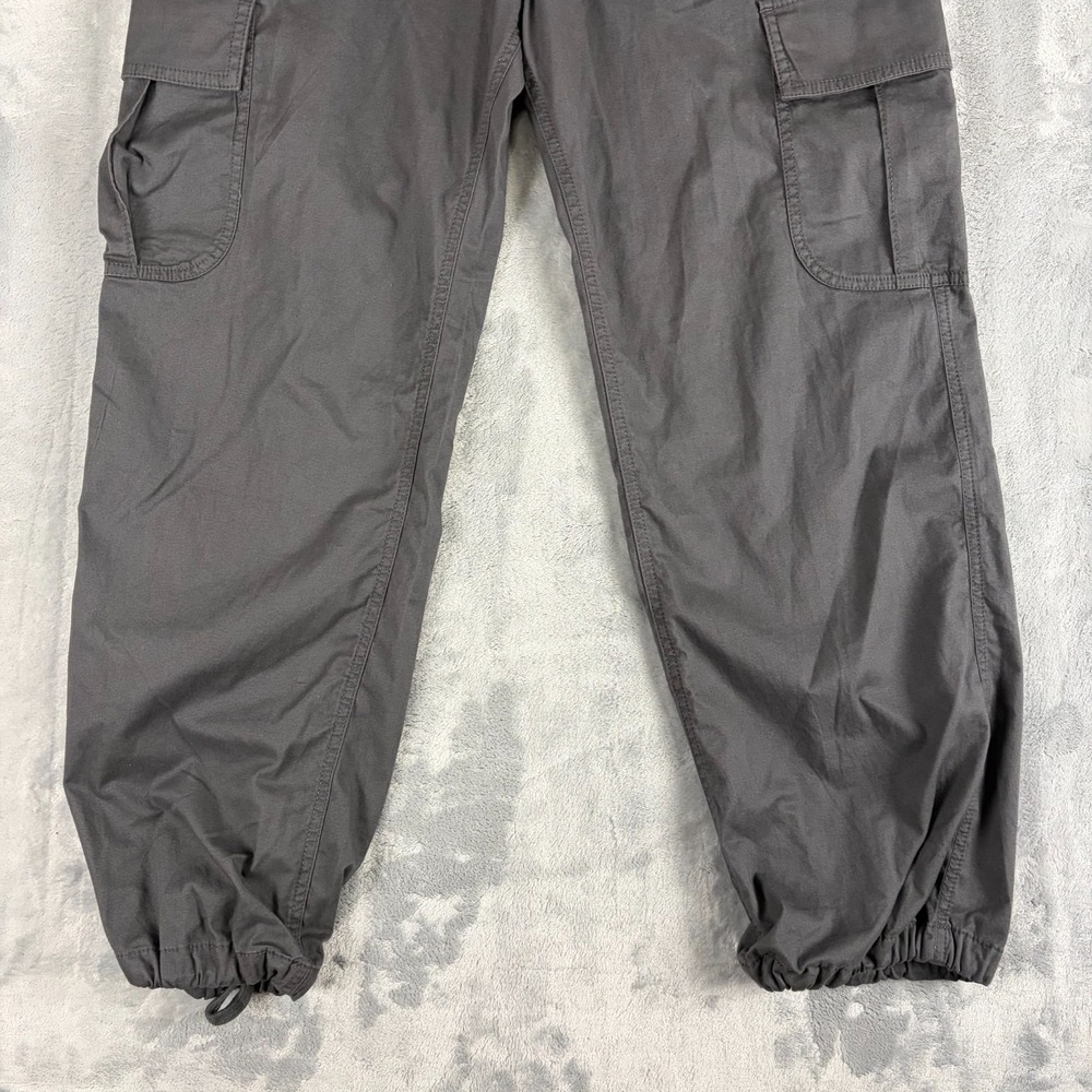 NWT Hollister Size Medium Adjustable Rise Parachute Baggy Pants Gray Cotton - Picture 2 of 11